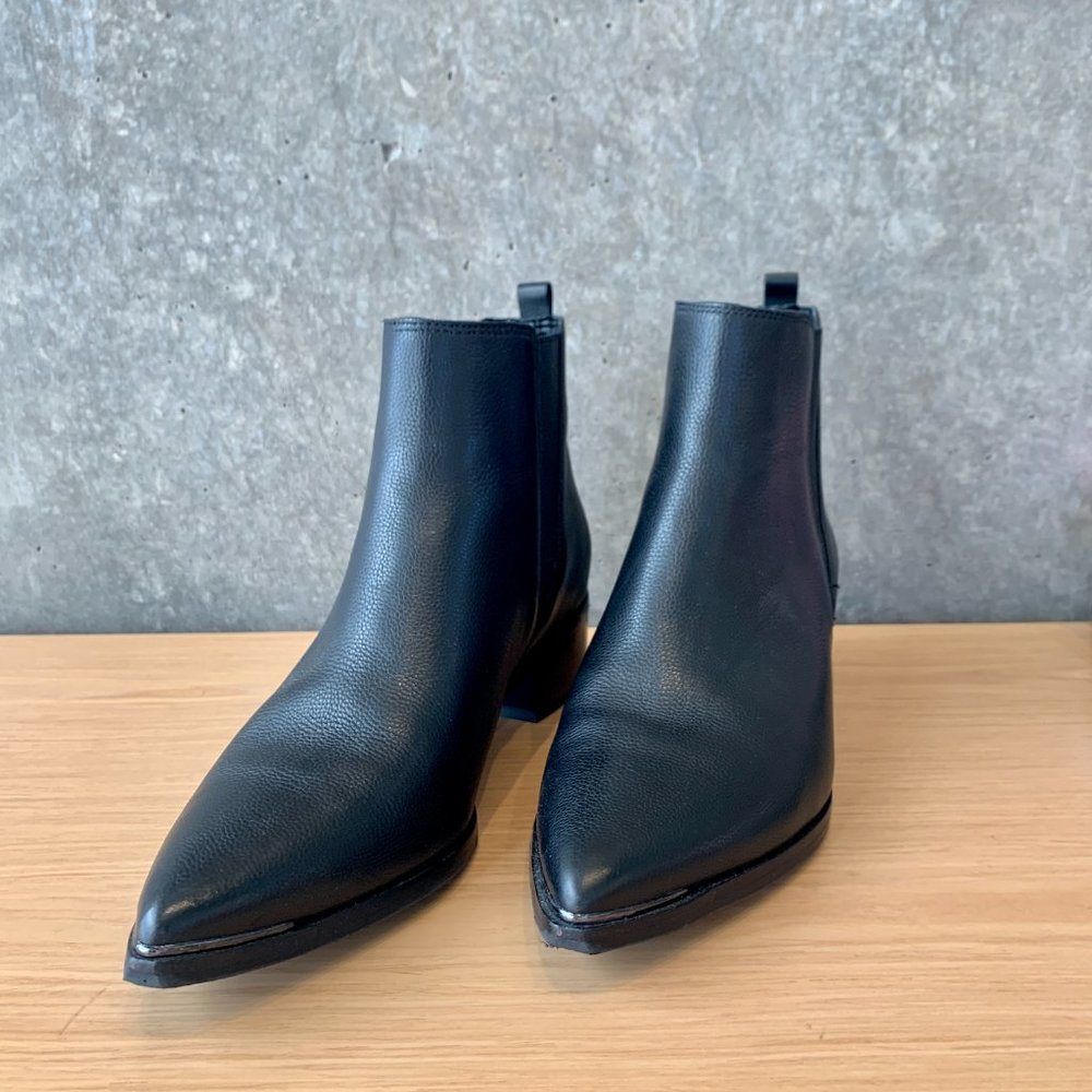 Marc Fisher Yale Booties, Black Leather, Size 9
